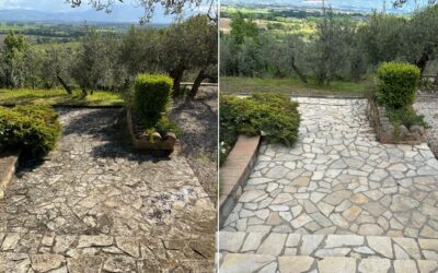 Lavaggio delle pavimentazioni e di spazi esterni per Villa a Perugia