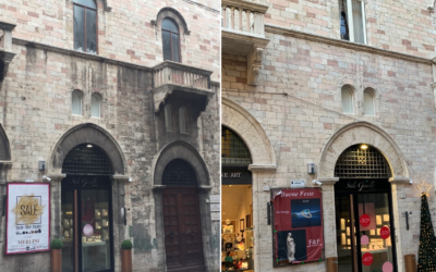 Lavaggio delle facciate del palazzo storico in Via Fani (Perugia)