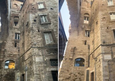 Lavaggio delle facciate esterne del Vescovado di Perugia
