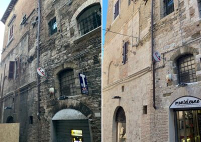 Lavaggio delle facciate esterne del Vescovado di Perugia