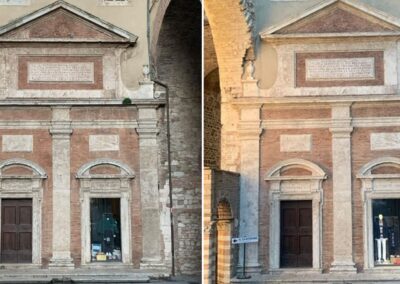 Lavaggio delle facciate esterne del Vescovado di Perugia