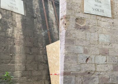 Lavaggio delle facciate esterne del Vescovado di Perugia