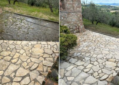 Lavaggio delle pavimentazioni e di spazi esterni per Villa a Perugia